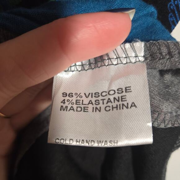 Vtg Mechant Small Mixed Print Midi Dress Lagenlook Boho Funky Artsy Art to Wear - Picture 4 of 7